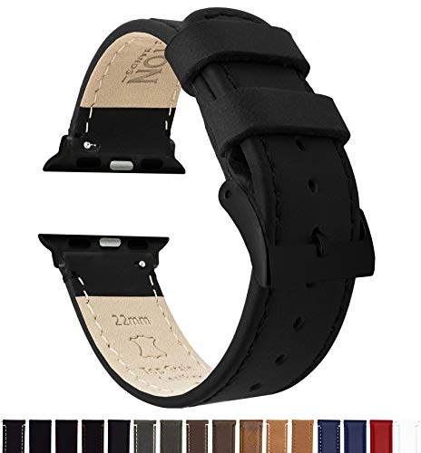 Image of BARTON WATCH BANDS - Top Grain Leather Watch Bands Compatible with Apple Watch Models - 1, 2, 3, 4, 5, 6, 7, 8, 9, 10, SE, Ultra & Ultra 2