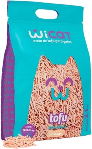 Qual a Melhor Areia para Gatos: Fina ou Grossa? Melhores Ranking 10 Areia Higiênica para Gatos Tofu Wicat Com Fragrância De Pêssego 2,1kg