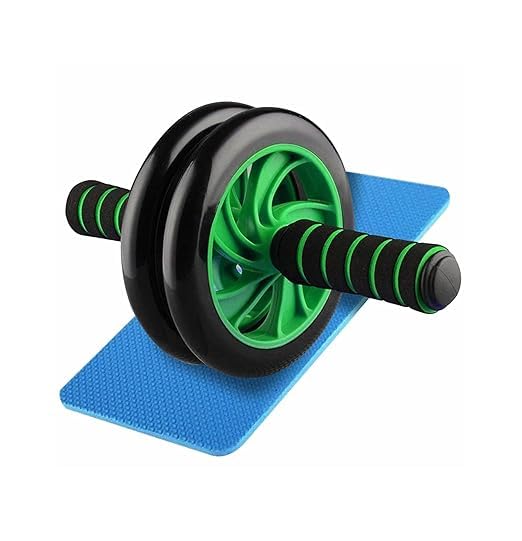AB FITNESS AB Roller -for Abdominal - abs workout equipment with Knee Mat ab excerciser Steel Handle for men ab roller wheel BLACK-image-33