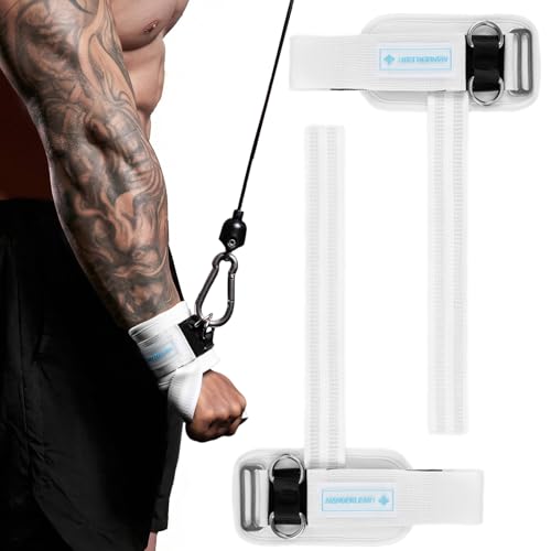 Image of MANUEKLEAR 2 Size Gym Lifting Straps with D Rings for Cable Machine