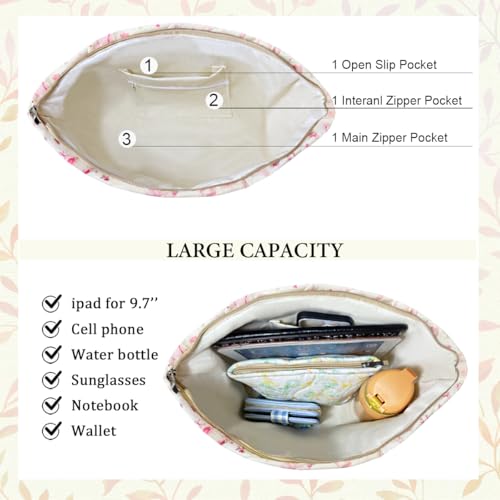 Image of Sunwel Fashion Top Zipper Floral Quilted Bag Small Tote Bag for Women