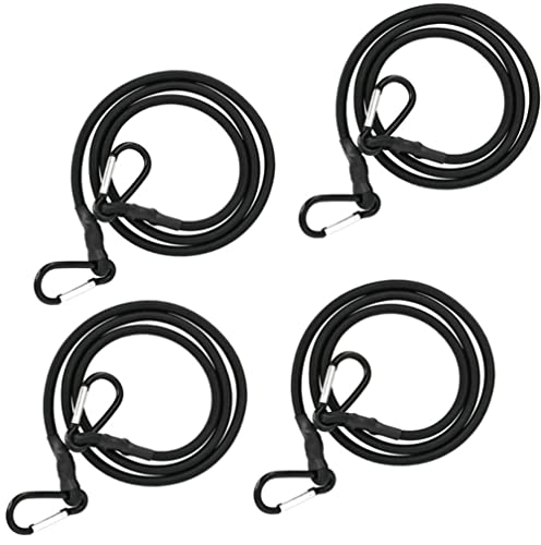 Spanngummi mit Karabiner,Gepäckspanner mit Karabiner,4 Stück Spanngurte mit Haken,Gepäckspanner schwarz,100cm Lang,für Sonnensegel,Garten, Fahrrad, Auto Cover