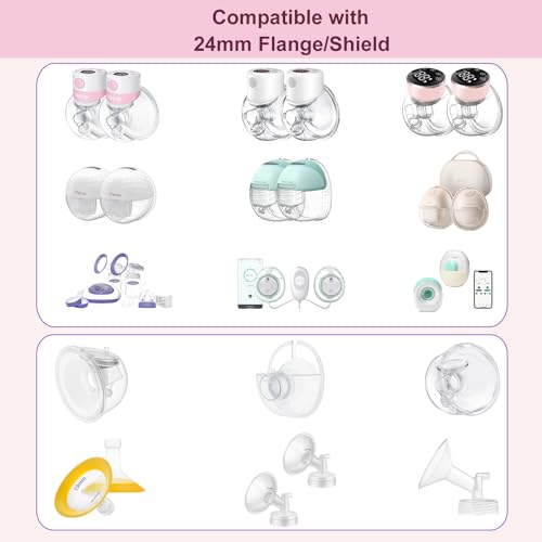 Image of Flange Insert 13 /15mm 8PCS Compatible with 24mm Flange /Shield of Most Pumps,Suitable for Momcozy /Medela /Spectra /TSRETE /Paruu Wearable Breast Pump,Reduce 24mm Tunnel Down to Correct Size,4pc /Size