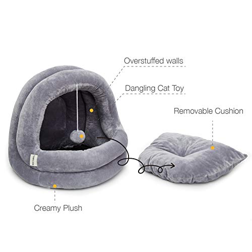 Tempcore Cat Bed For Indoor Cats, Machine Washable Cat Beds, Cat Beds For Indoor Cats Or Small Dogs, Puppy, Kitty, Kitten, Rabbit, Anti-Slip & Water-Resistant Bottom #TOP4