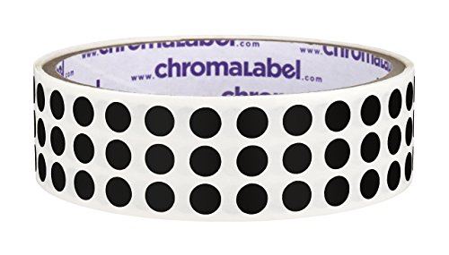 Chromalabel 1/4" Permanent Black And White Dot Bundle #TOP1