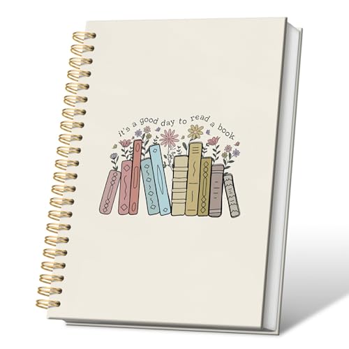 VONTP It's a Good Day to Read A Book Spiral Notebook Hardcover,College Ruled Notebook Journal for Writing,Book Lover Gifts for Teacher Women Teen Girls,5.5x8.3