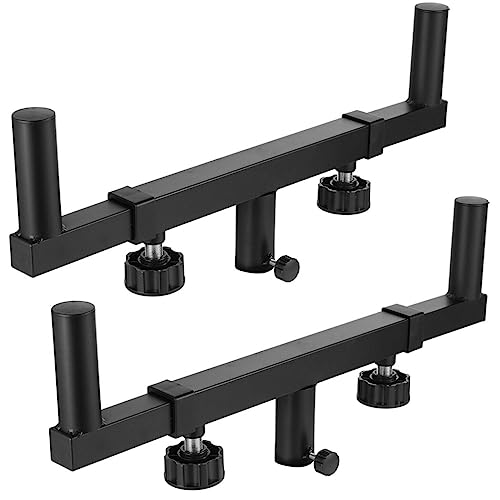 varku 2PCS Dual Speaker Mounts, Speaker Pole Mount Bars, Speaker Mounting Fork Stands, Speaker Mounting Brackets with 15.7-22.8 Adjustable Width 1 3/8 Poles