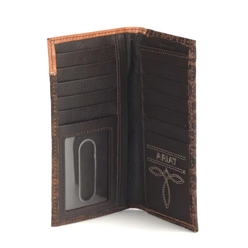 ARIAT Men's Floral Embossed Bi-Fold Rodeo Wallet - A3552802 One Size4