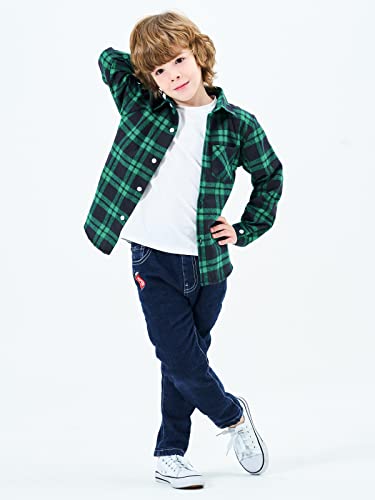 Image of OCHENTA Men's & Boys Flannel Shirts Button Down Long Sleeve Plaid Shirt Family Matching Outfits