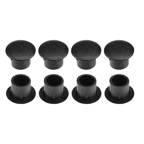 Image of DTGN 8mm x 11mm x 8mm(Dia. x Cap Dia. x H) Screw Hole Plugs - 30Pack - Good for Furniture Cupboard Wardrobe - Plastic Fastener Hole Caps - Black