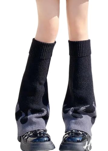 Image of WODECASA Girls Kawaii Leg Warmers Knitted Flared Leg Sleeves Goth Crochet Baggy Cuff Ankle Heap Socks