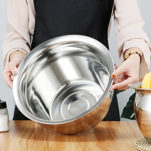 Tazón de acero inoxidable NUOBESTY 9 pulgadas para cocina miniatura 3