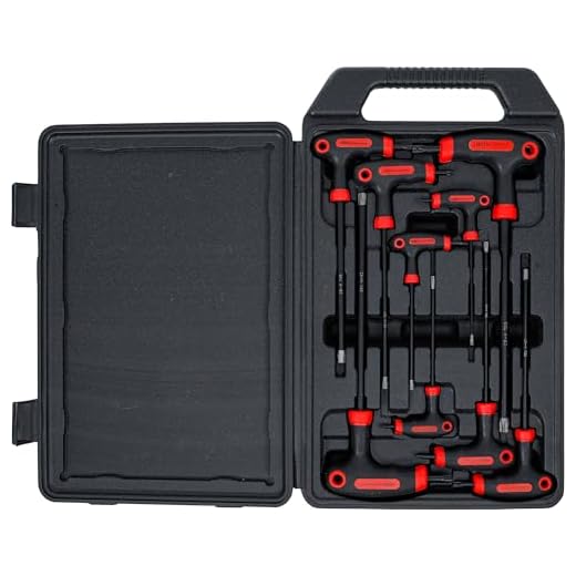 BGS 7845 T-Profil Schraubendrehersatz mit Stirnlochbohrung, 11-tlg. 7 BGS Diy 7880 | Schraubendreher-Satz mit T-Griff und seitlicher Klinge | T-Profil (für Torx) mit Bohrung | T10 - T50 | 9-tlg.