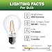 Bioluz LED 40 Watt A19 Light Bulbs Uses 5W Dimmable Filament Style Edison Light Bulbs, 2700K Warm FCC UL RoHS Title 20 90 CRI 6-Pack