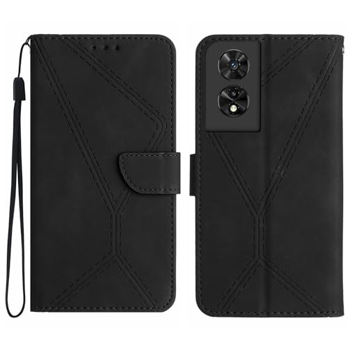 Rfvzubemok Compatible with TCL 50 SE 4G Case,Compatible with TCL 40 NxtPaper 4G Kickstand Flip Card Slot Magnetic Closure Phone Cover Black