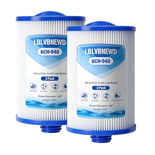 6CH-940 Spa Filter Compatible with PWW50P3(1 1/2 Coarse Thread) 817-0050 Filbur FC-0359 25252 03FIL1400 Waterway Front Access Skimmer Pool Replacement Cartridge Filter 2 Pack 5.87x9.67