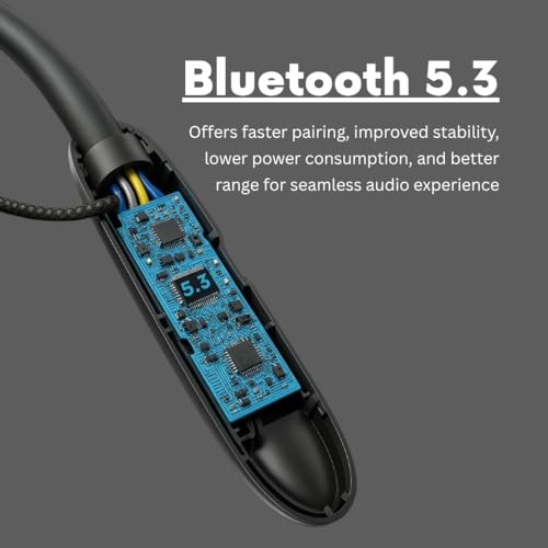 Image of ModishOmbre Mustang Neckband | 88Hrs Playback | 13mm Driver | 50ms Low Latency | Vibration Mode | Metal Ear-Shell | Hall Switch | 400Hr Standby | Long Battery Life | Secure Connection (Black)