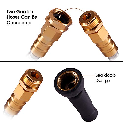 SCRIPTRACT 75’304 Stainless Steel Garden Hose with Free Removable Brass Nozzle Lightweight Metal Hose - Portable Durable and Resistant to Knots, Tangles and Punctures (75)