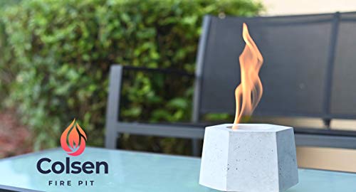Colsen Tabletop Rubbing Alcohol Fireplace Indoor Outdoor Fire Pit Portable Fire Concrete Bowl Pot Fireplace (HEX Tesla)