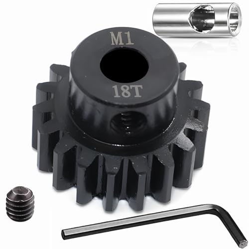 Steel Mod1 5mm Pinion Gear 1PCS, 11-28T M1 Pinion Gear Metal Hardened Steel Fit 5mm RC Motor Shaft with 3.175mm Coupler Compatible with 1/5 1/6 1/8...