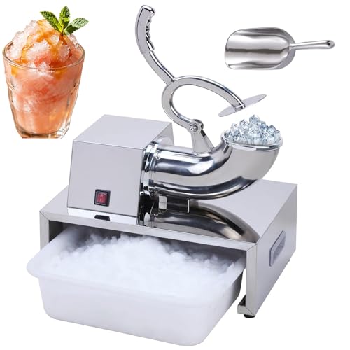 Máquina trituradora de hielo eléctrica, 100 kg/h, máquina de hielo de acero inoxidable, motor de bajo ruido para restaurantes, bares, fiestas, cocinas