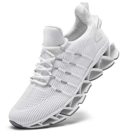 Image of Mens Slip On Walking Shoes Blade Non Slip Tennis Running Shoes Lightweight Workout Breathable Mesh Fashion Sneakers
