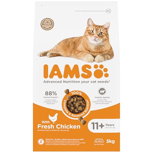 IAMS Senior 11+ Dry Cat Food Chicken 3kg - Supports Healthy Ageing - Image 3