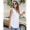 Newchoice-Womens-Tank-Tops-V-Neck-Sleeveless-Summer-Shirts-Loose-Casual-Tops-Blouse Newchoice Sleeveless Blouses for Women Casual Summer, Loose Lightweight Work Shirts V Neck Cute Comfy Tank Tops (White, L)