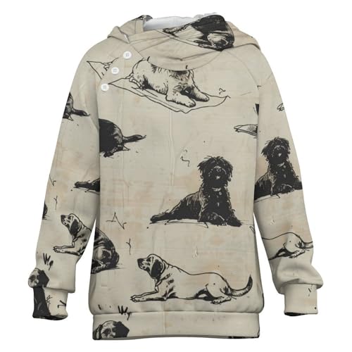 Yoga Dogs PosesChildren's Raglan Sleeve Hoodie, Suitable for Home And Outdoor Use8-9Y