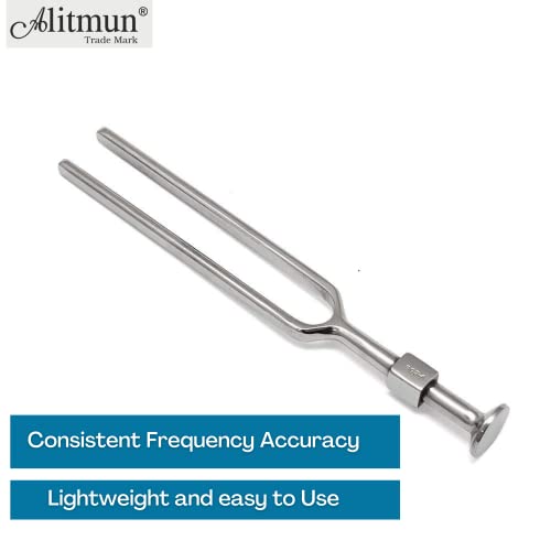 Image of Acoustic Tuning Fork Set of 3 (128, 256, 512 Hz), Rust-Free Tuning Forks with Consistent Frequency Accuracy, for Medical Students
