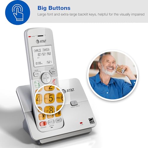 Image of AT&T EL51403 DECT 6.0 4-Handset Cordless Phone with Simulated Full-Duplex Speakerphone, Backlit LCD Display & Lighted Keypad, Caller ID /Call Waiting, Intercom, ECO Mode