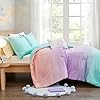 Intelligent Design Queen Comforter Set Full Bed Reversible Colorful Metallic Glitter Ombre Printed Modern, All Season Bedding Set, Sham & Toss Pillow, Glimmer Pink Purple Rainbow Full/Queen 4 Piece #1