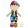 June garden 155 dressy friends lucas educational stuffed plush doll for kids and toddlers 2 years and up montessori buckle soft toy  urban country home decor
