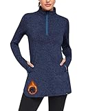 Pull tunique pour femme : le t-shirt de sport à manches longues se caractérise par une coupe décontractée, une longueur tunique et des fentes latérales à l'ourlet qui peuvent augmenter le confort et la confiance en soi lors de différents mouvements, en particulier lorsque vous vous penchez ou vous étirez