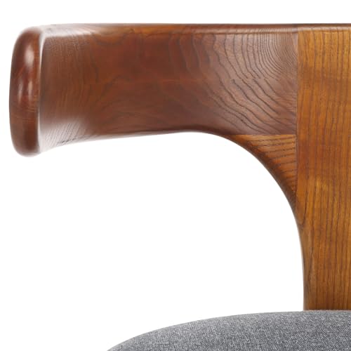 Sillón plegable gris con estructura de madera miniatura 4