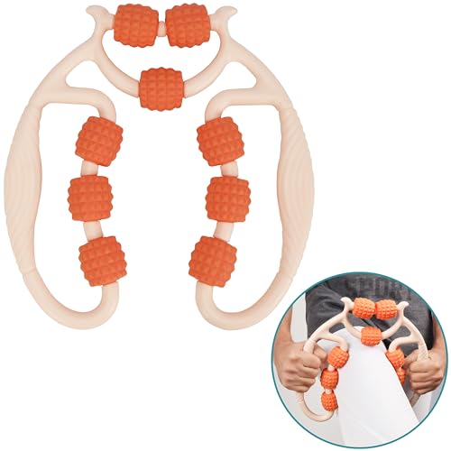 BELLE VOUS Rouleau de Massage Muscles - Appareil de Massage à 9 Roues - Rouleau Massage pour Soulager Les Douleurs de Cou Dos Bras Mains Mollets Cuisses -...