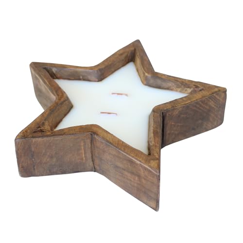 Image of McCall's Candles | Pineapple Cupcake | Rustic Star-Shaped Bread Bowl Candle | Multi-Wick with Crackling Wooden Wicks | USA-Poured Wax | Farmhouse Decor