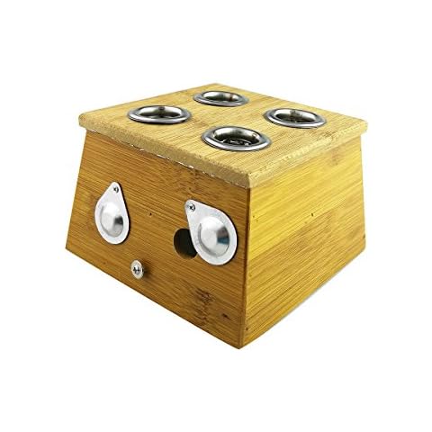 Winterworm® Bamboo Four Hole 4 Hole Healing Box for Moxa Moxibustion Medicine Therapy Cover