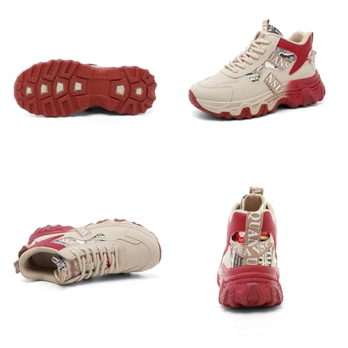 Chunky Sneakers for Women & Girls 2-Inch Thick Sole Comfortable Walking Shoes for Travel & Gifts3