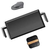 Universal Large Carbon Steel Griddle for Outdoor Gas Grill, Induction, Gas/Electric Stove, and Oven, Double Burner Griddle Comes with Grill Press, Pre-seasoned Nitride Coating Process