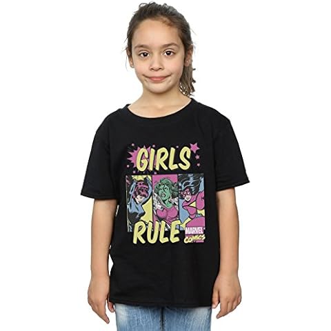 Marvel Comics Girls Girls Rule T-Shirt Black 9-11 Years Cover