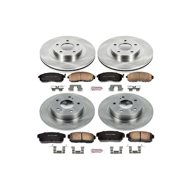 Image of PowerStop Front and Rear Brake Kit for Infiniti I35 2002-04 | Nissan Maxima 2002-03 - Z17 Ceramic Brake Pads & Disc Rotors Replacement, KOE2706