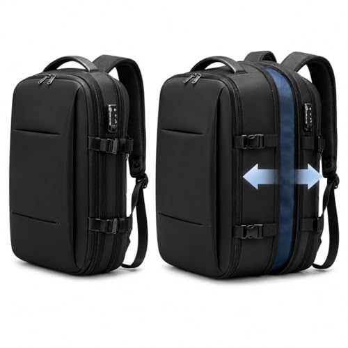 Mochila Executiva Expansível para Notebook até 17', Impermeável, Antifurto com Cadeado, Entrada USB, Grande Capacidade para Viagem, Trabalho e Faculdade, Conforto Ergonômico