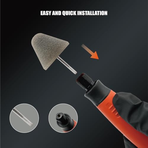Image of SPTA Gray Light Cut & Finish Pad with 1 /8 inch Shank, 5Pcs Gray Flexible Shaft Cone Polishing Pad Set,Mini Car Detailing Pads for Small Area for Flexible Shaft & Drill Attachment -PT191-5