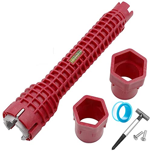 Waschbecken Installer Werkzeug Wasserhahn Schlüssel Spülenschlüssel Multifunktionaler Sink Faucet Installer Sanitärwerkzeug für Toilettenschüssel Wasserhahn Küche Bad (1