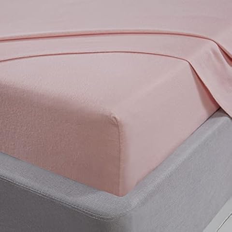 Sleepdown Blush Pink Brushed Cotton Fitted Sheet Cover
