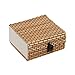 Produktbild Treuheld® | Braune SCHMUCK-DOSE aus Bambus mit Muster - Aufbewahrungsbox für Schmuck, kleine Geschenke. - Natur Geschenkbox mit Deckel - braun - Holzbox ideal als Geschenk