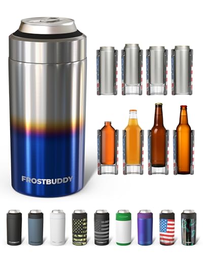 Image of Frost Buddy Universal Can Cooler - Fits Slim Cans, 12 /16oz (Burnt Titanium) | 20x colder, cold up to 24 hrs | Sleek, lightweight design | Premium build quality | Coffee-mug ready with add-on lid