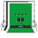 Vevelux Kit de Soporte para Fondos 2,6 X 3 M Ajustable, Portafondos con 3 Telones de Fondo de Poliéster (Blanco, Negro, Verde) y 8 Pinzas para Estudio Fotográfico, Videos y Retratos