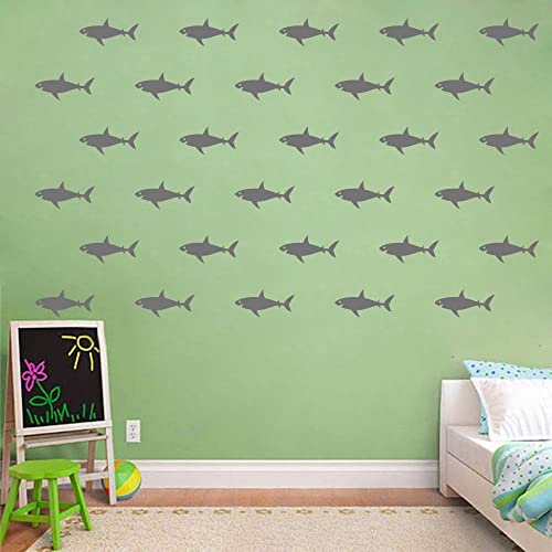 Shark Wall Decals - 32 adhesivos decorativos de PVC removibles miniatura 6